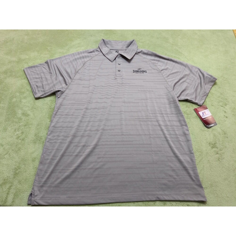 Russell Athletic Polo Coaches Shirt  Spalding XL Rock dri-power 360 Gray